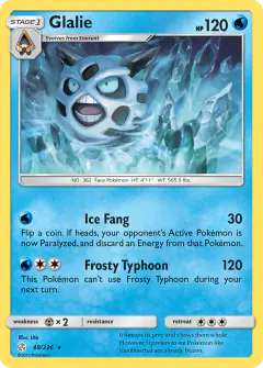 Glalie 48/236 Rare card from Cosmic Eclipse