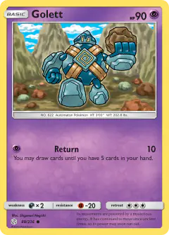 Golett 89/236 Common card from Cosmic Eclipse