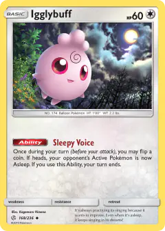 Igglybuff 168/236 Uncommon card from Cosmic Eclipse