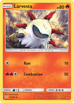 Larvesta 34/236 Uncommon card from Cosmic Eclipse