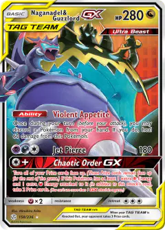 Naganadel & Guzzlord-GX 158/236 Rare Holo GX card from Cosmic Eclipse