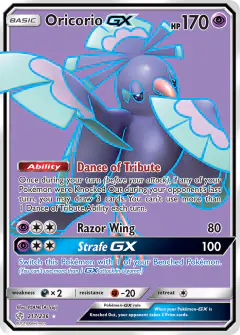 Oricorio-GX 217/236 Rare Ultra card from Cosmic Eclipse