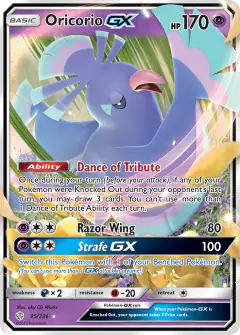 Oricorio-GX 95/236 Rare Holo GX card from Cosmic Eclipse