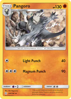 Pangoro 120/236 Uncommon card from Cosmic Eclipse