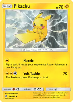 Pikachu 66/236 Common card from Cosmic Eclipse