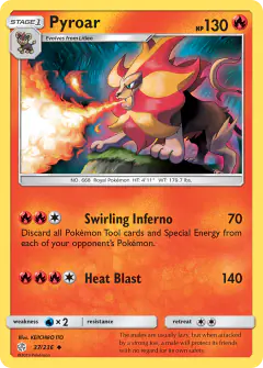 Pyroar 37/236 Uncommon card from Cosmic Eclipse