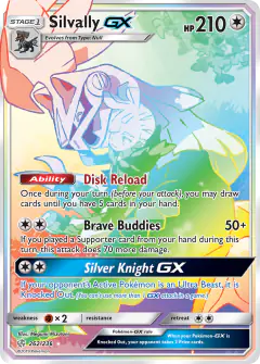 Silvally-GX 262/236 Rare Rainbow card from Cosmic Eclipse