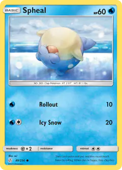 Spheal 49/236 Common card from Cosmic Eclipse