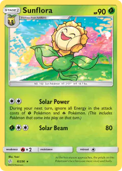 Sunflora 8/236 Rare card from Cosmic Eclipse