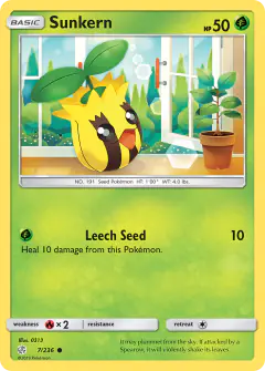 Sunkern 7/236 Common card from Cosmic Eclipse