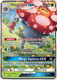 Vileplume-GX 4/236 Rare Holo GX card from Cosmic Eclipse