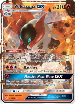 Volcarona-GX 35/236 Rare Holo GX card from Cosmic Eclipse