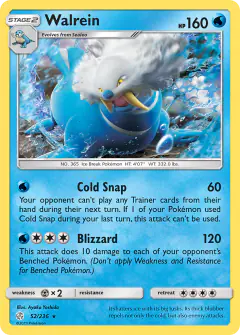 Walrein 52/236 Rare card from Cosmic Eclipse