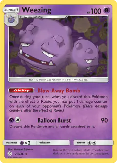Weezing 77/236 Rare card from Cosmic Eclipse