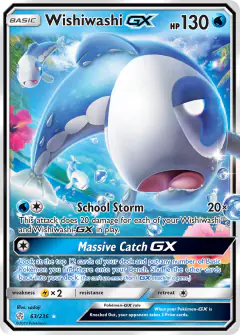 Wishiwashi-GX 63/236 Rare Holo GX card from Cosmic Eclipse