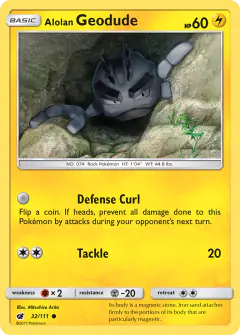 Alolan Geodude 32/111 Common card from Crimson Invasion