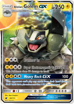 Alolan Golem-GX 34/111 Rare Holo GX card from Crimson Invasion