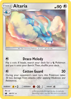 Altaria 80/111 Rare card from Crimson Invasion