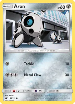 Aron 65/111 Common card from Crimson Invasion
