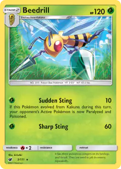 Beedrill 3/111 Rare card from Crimson Invasion