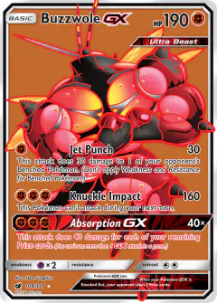 Buzzwole-GX 104/111 Rare Ultra card from Crimson Invasion