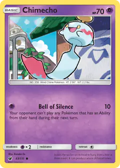Chimecho 43/111 Common card from Crimson Invasion