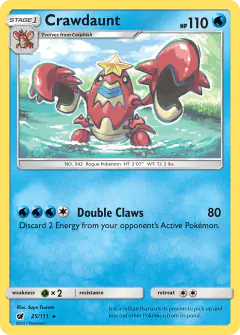 Crawdaunt 25/111 Rare card from Crimson Invasion