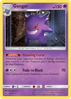 Gengar 38/111 Rare Holo card from Crimson Invasion