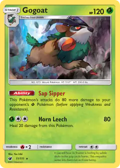 Gogoat 11/111 Rare Holo card from Crimson Invasion
