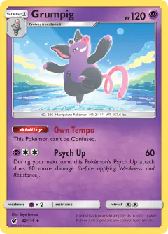 Grumpig 42/111 Uncommon card from Crimson Invasion