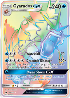 Gyarados-GX 112/111 Rare Rainbow card from Crimson Invasion