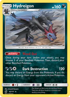 Hydreigon 62/111 Rare card from Crimson Invasion