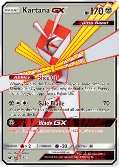 Kartana-GX 106/111 Rare Ultra card from Crimson Invasion