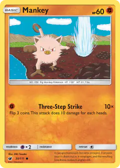 Mankey 50/111 Common card from Crimson Invasion