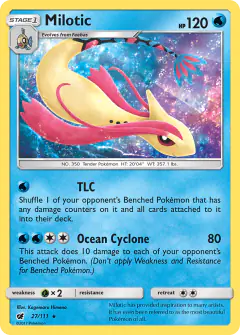 Milotic 27/111 Rare Holo card from Crimson Invasion