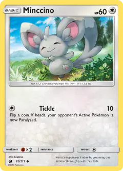 Minccino 85/111 Common card from Crimson Invasion