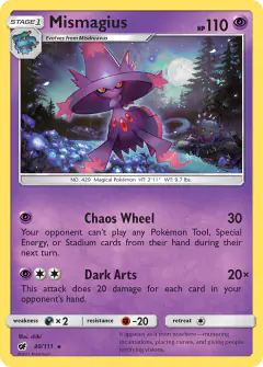 Mismagius 40/111 Rare card from Crimson Invasion