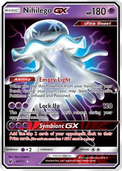 Nihilego-GX 49/111 Rare Holo GX card from Crimson Invasion