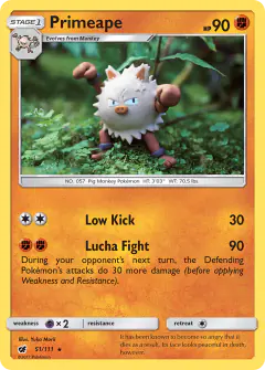 Primeape 51/111 Rare card from Crimson Invasion