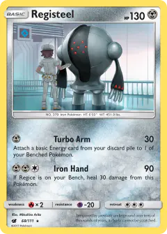 Registeel 68/111 Rare card from Crimson Invasion