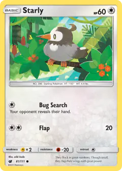 Starly 81/111 Common card from Crimson Invasion