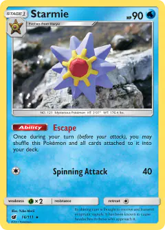 Starmie 16/111 Rare card from Crimson Invasion