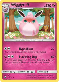 Wigglytuff 72/111 Rare card from Crimson Invasion