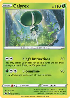 Calyrex 017/159 Rare Holo card from Crown Zenith