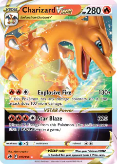 Charizard VSTAR 019/159 Rare Holo VSTAR card from Crown Zenith
