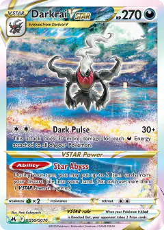 Darkrai VSTAR GG50/GG70 Rare Holo VSTAR card from Crown Zenith