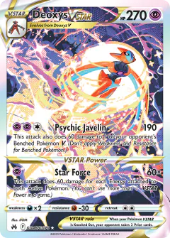 Deoxys VSTAR GG46/GG70 Rare Holo VSTAR card from Crown Zenith