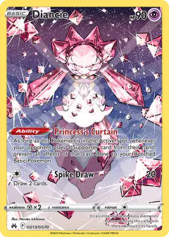 Diancie GG13/GG70 Trainer Gallery Rare Holo card from Crown Zenith