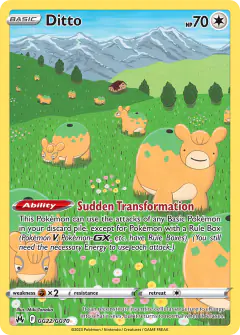 Ditto GG22/GG70 Trainer Gallery Rare Holo card from Crown Zenith
