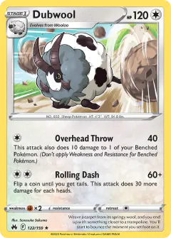 Dubwool 122/159 Rare card from Crown Zenith